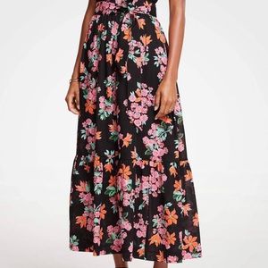 Ann Taylor Floral Maxi Tier Skirt